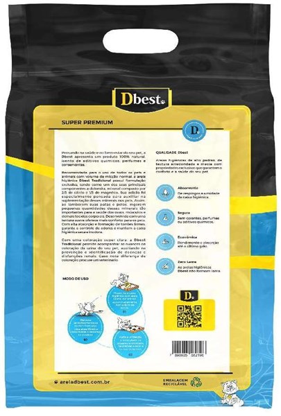 Areia Higiênica Dbest Tradicional 2kg