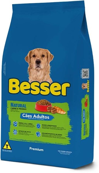 Ração Besser Natural Premium para Cães Adultos 15kg