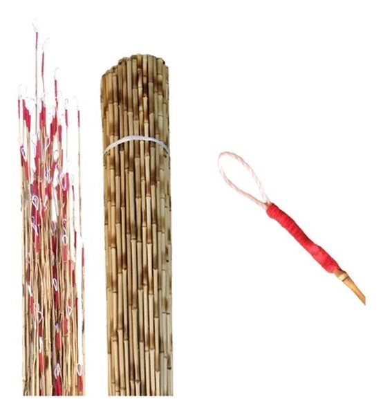 Vara Bambu Inteira 2.5m Ponta Fina para Pesca