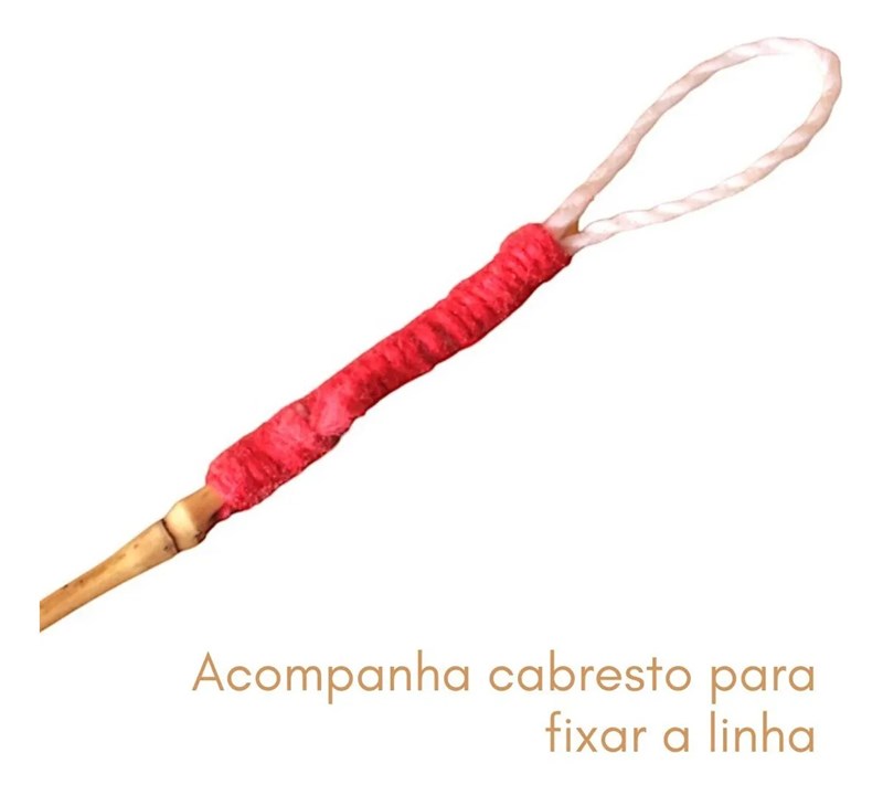Vara Bambu Inteira 2.5m Ponta Fina para Pesca