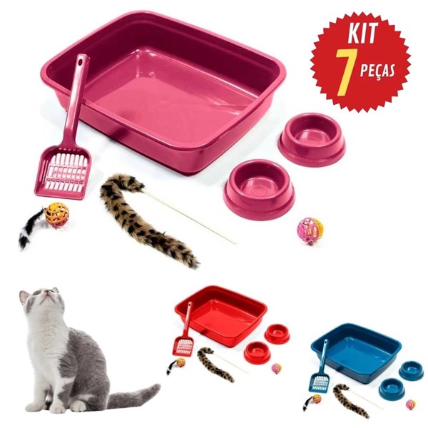 Kit Higiênico Bandeja para Gatos 7 Peças Prime Top