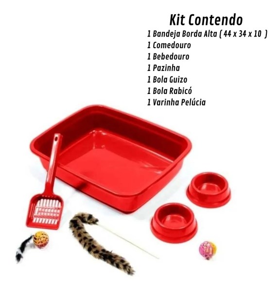 Kit Higiênico Bandeja para Gatos 7 Peças Prime Top