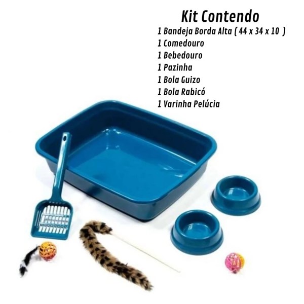 Kit Higiênico Bandeja para Gatos 7 Peças Prime Top