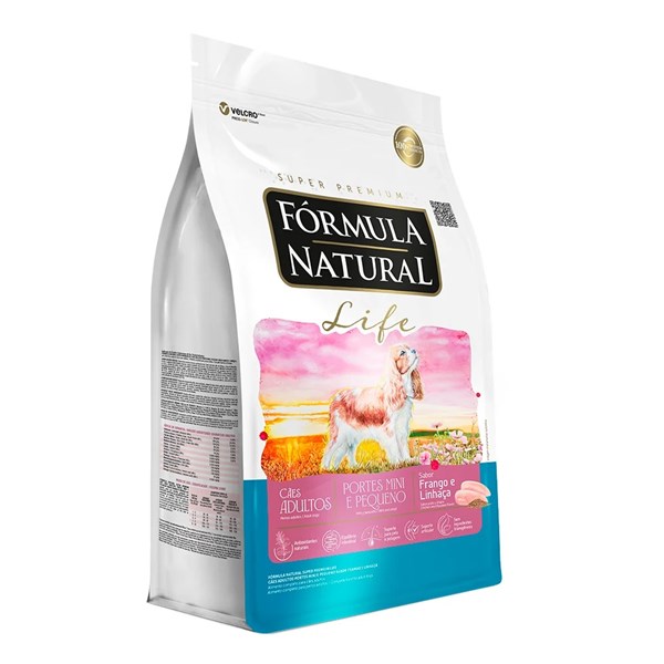 Ração Fórmula Natural Life Super Premium Cães Adultos Mini e Pequeno Frango e Linhaça 1kg