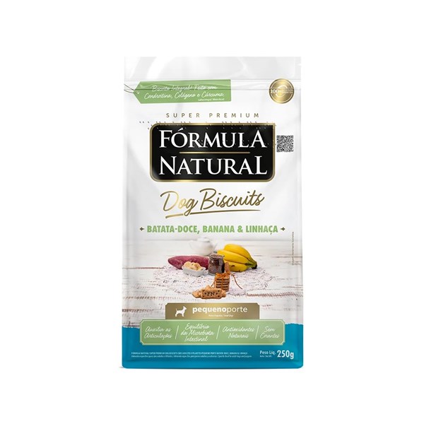 Petisco Fórmula Natural Dog Biscuits Batata Doce Cães Adultos Pequeno Porte 250g