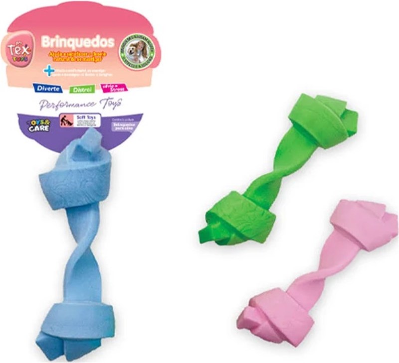 Brinquedo Osso Color Borracha Tex Toys para Cães