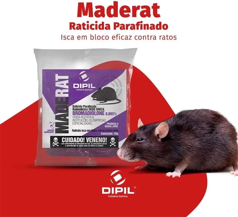 Raticida Made Rat em Bloco Parafinado Veneno para Ratos 20g