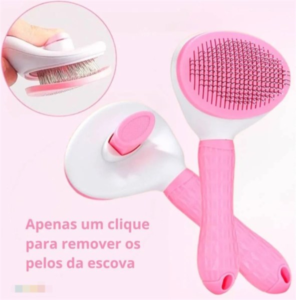 Escova Super Premium Autolimpa Cães e Gatos 19cm