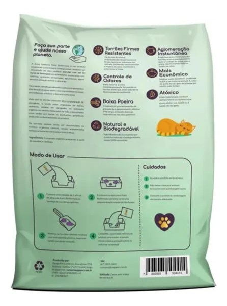 Areia Sanitária Katzi Biofórmula Grossa para Gatos 3Kg