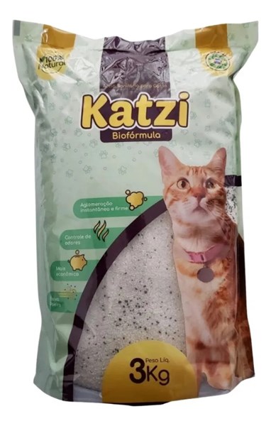 Areia Sanitária Katzi Biofórmula Grossa para Gatos 3Kg