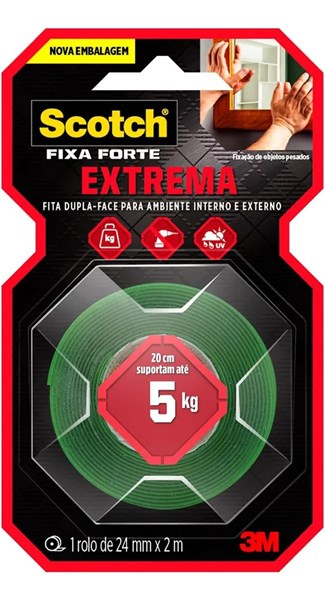 FITA DUPLA FACE FIXA FORTE EXTREMA 24MMX2M 6,5X2,5X5,5CM