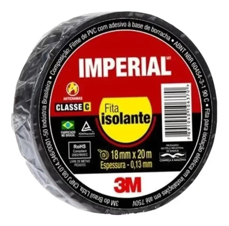 FITA ISOLANTE IMPERIAL 20M 18MM 7X7X2CM