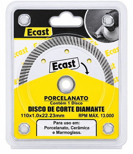 DISCO DE CORTE PORCELANATO 110X1.0 X22.23MM ECAS 11,5X11,5CM