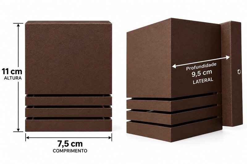 ARANDELA ITALIA MARROM TEXTURA 11X7,5X9,5CM