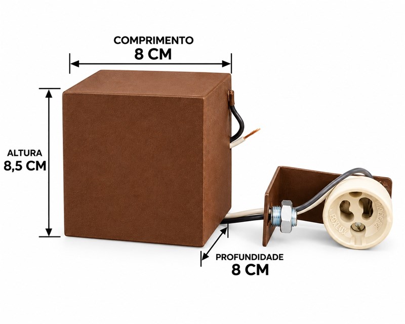 ARANDELA ITALIA COR MARROM TEXTURA 8X8,5X8CM