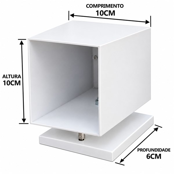 ARANDELA RETANGULAR PAR 20 BRANCO 10X10X6CM
