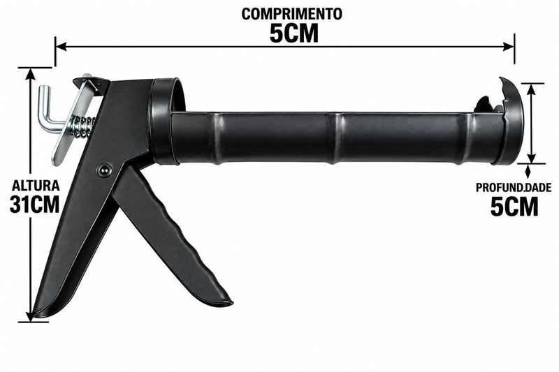 APLICADOR DE SILICONE SEMI ABERTO CHAPA 9" 225MM 5X31X5CM