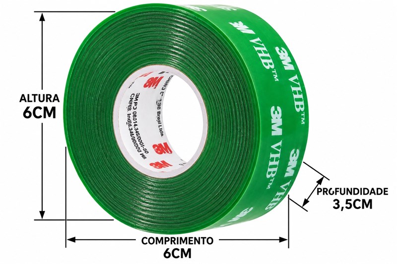 FITA DUPLA FACE FIXA FORTE 12MM X 2M INCOLOR 6X6X3,5CM