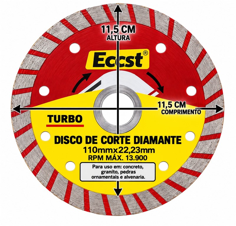 DISCO DIAMANTADO TURBO 110X22,23MM 11,5X11,5CM