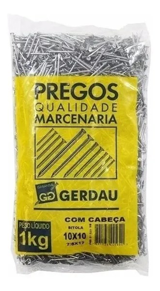 PREGO 10X10 1KG PACOTE 13X18CM