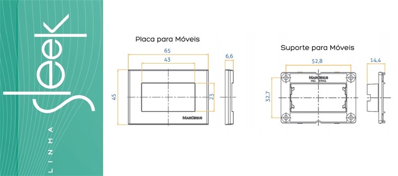 Conj Placa com Suporte MOVEIS MARROM SLEEK