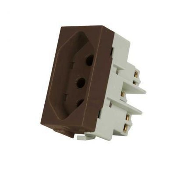 Modulo De Tomada  2P+T 10A-250V MARROM SLEEK