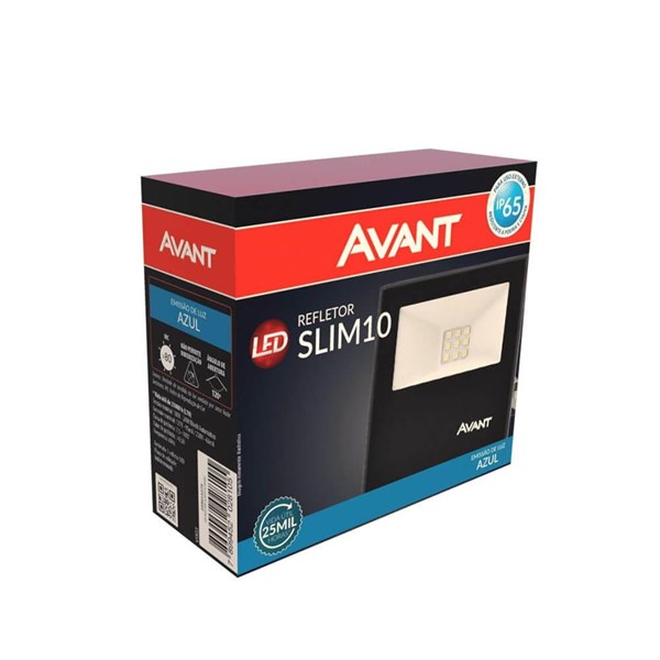 Refletor De Led Slim 10W AZUL Bivolt Avant