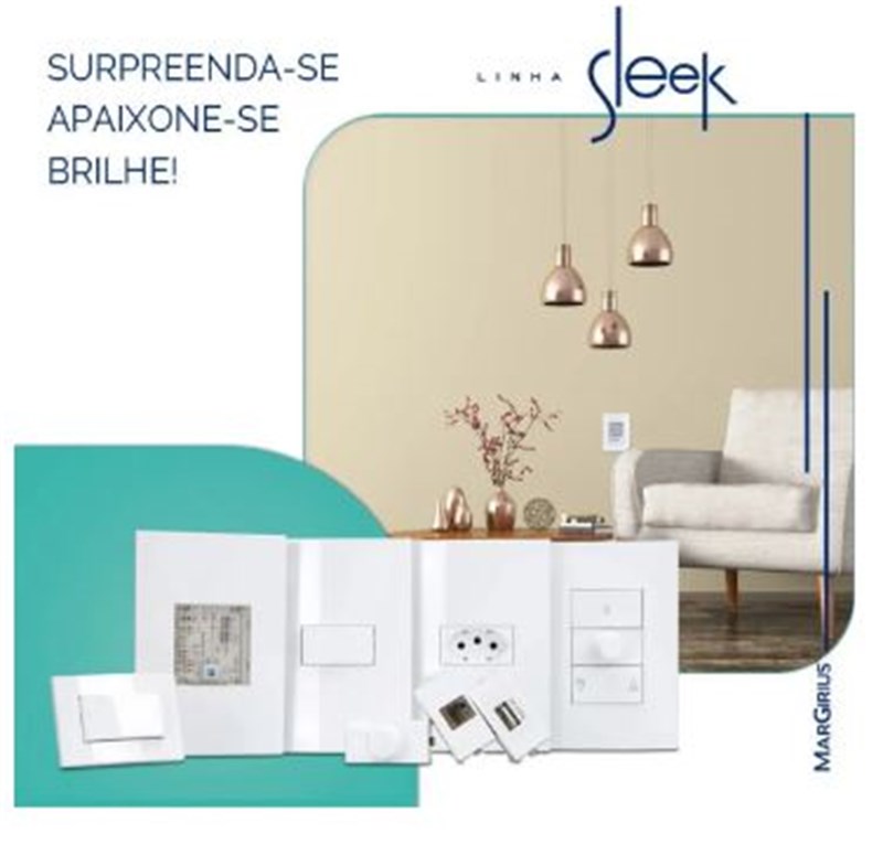 Placa + Suporte 4x2 2 postos Margirius SLEEK