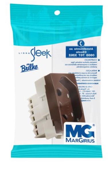 Modulo De Tomada 2P+T 20A-250V MARROM SLEEK