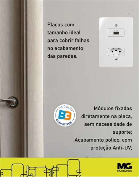 Placa 4X2 2 POSTOS MARGIRIUS RENOVA