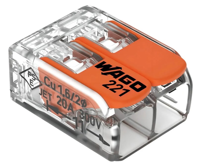 Conector Wago 2 Polos 221-412 4mm Unidade