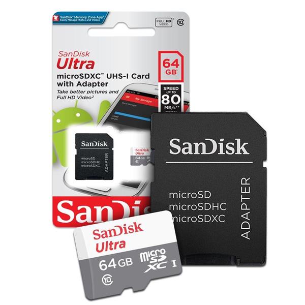 CARTAO DE MEMORIA SANDISK 64GB COM ADAPTADOR