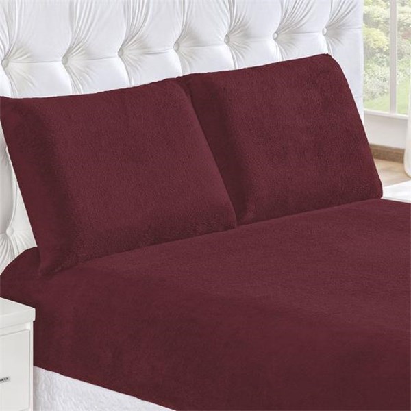 Lençol de Plusch Casal Queen - Lilas- Estampado - Dupla Face - Cobertor Manta