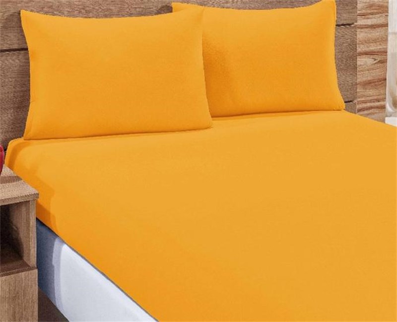 Jogo De Lençol Malha Estampado - Cor Azul Bebê - Para Cama Casal Queen 03 Peças - Tecido Liso 100% Algodão