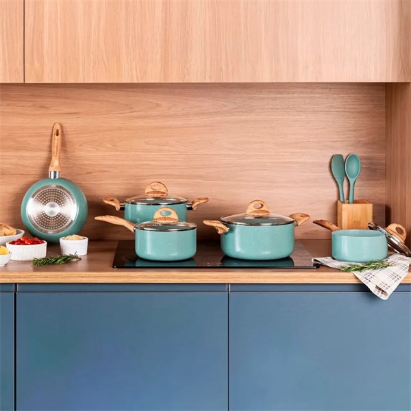 Conjunto de Panelas Brinox Botanika 5 Peças – Indução (Verde)