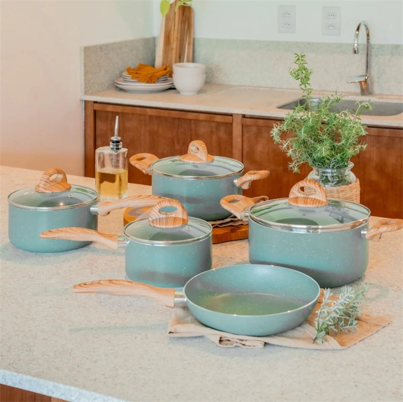 Conjunto de Panelas Brinox Botanika 5 Peças – Indução (Verde)