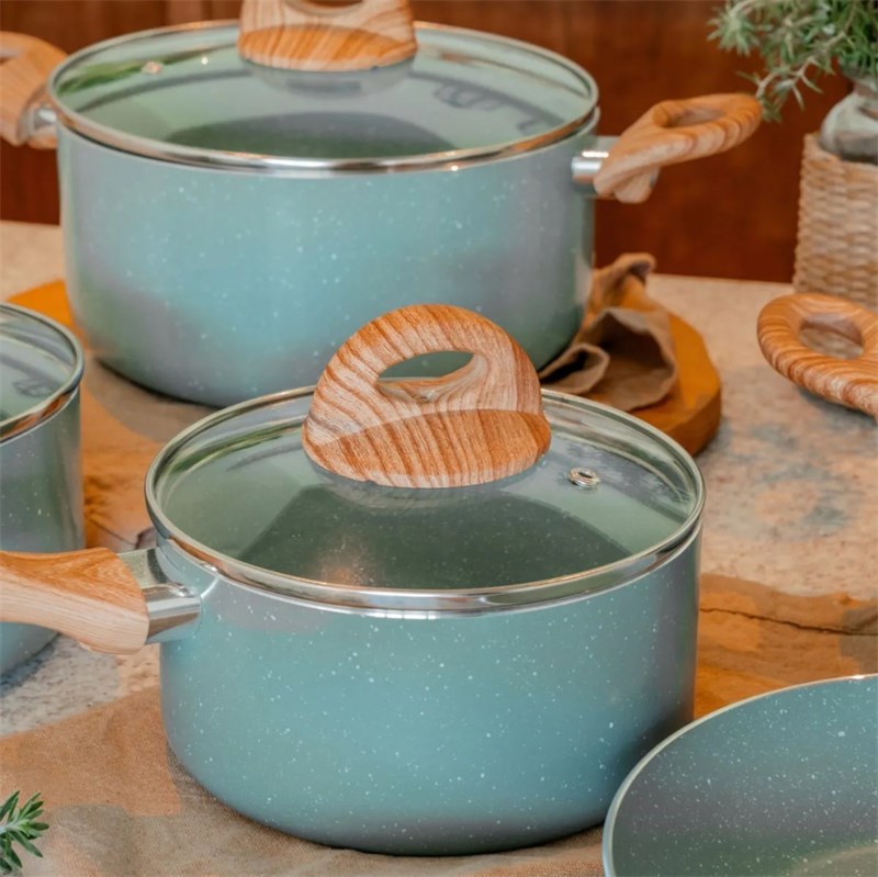 Conjunto de Panelas Brinox Botanika 5 Peças – Indução (Verde)