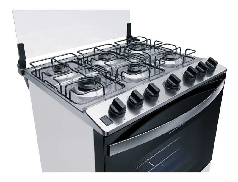 Fogão Brastemp 6 Bocas Branco - Bivolt Automático 6 Queimadores potente