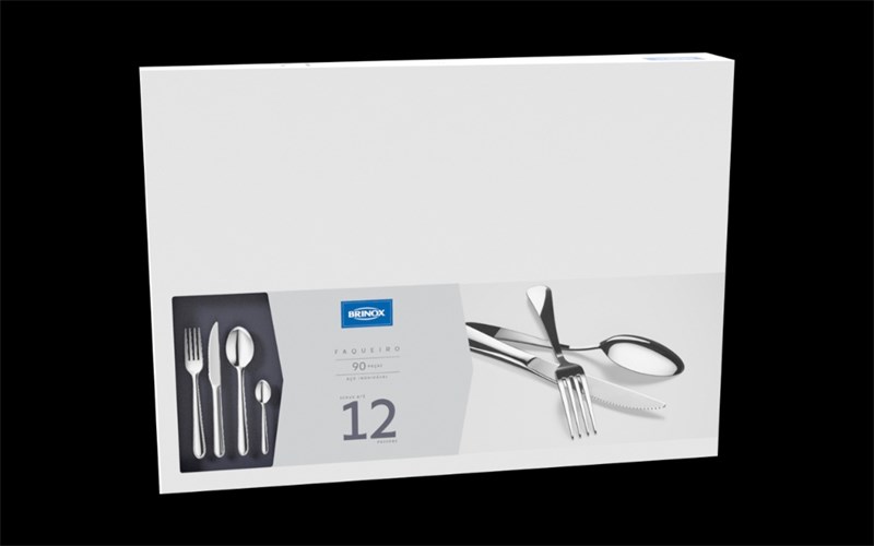 Faqueiro Brinox Bellagio 90 Peças Aço Inoxidável