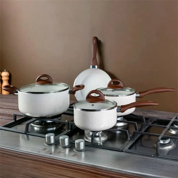 Conjunto de Panelas 5 Peças Smart Plus com Indução (Cor Vanilla)