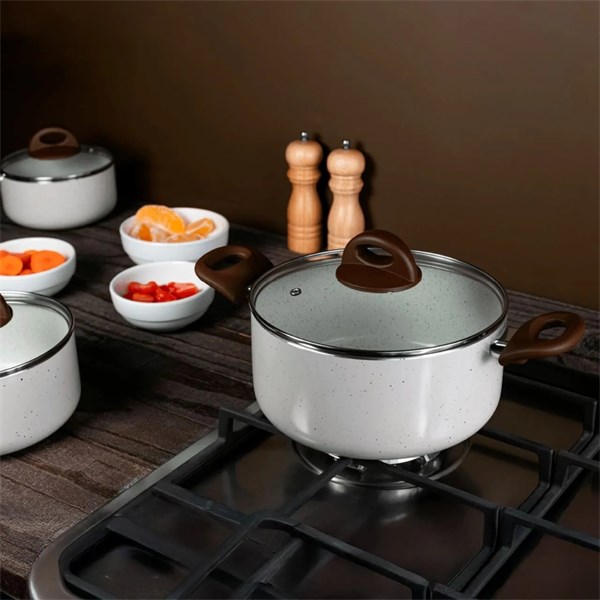 Conjunto de Panelas 5 Peças Smart Plus com Indução (Cor Vanilla)