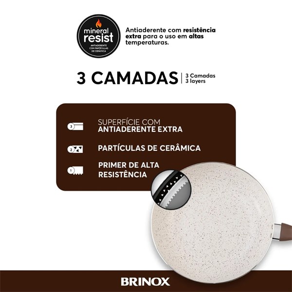 Conjunto de Panelas 5 Peças Smart Plus com Indução (Cor Vanilla)