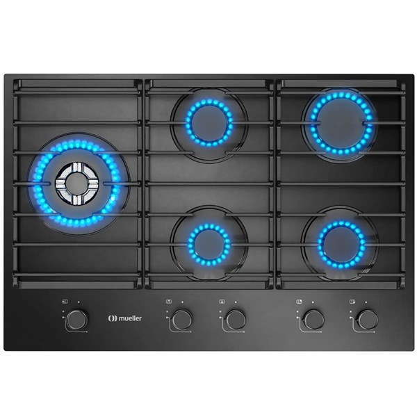 Cooktop Mueller 5 Bocas Tripla Chama MCG5BM: Potência e Design Premium