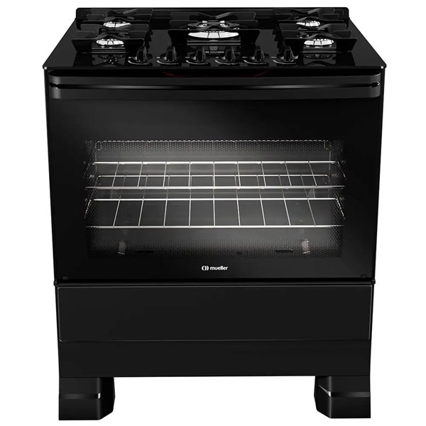 Fogão Mueller 5 Bocas MFV5BF Preto Fosco: Design Profissional e Potência Extrema