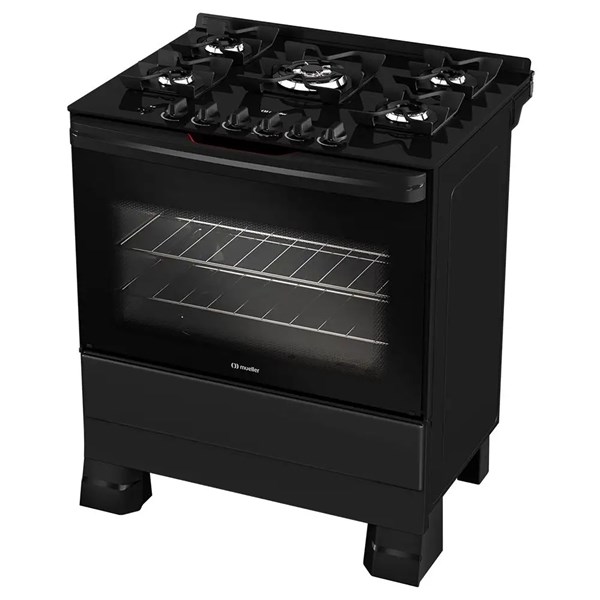 Fogão Mueller 5 Bocas MFV5BF Preto Fosco: Design Profissional e Potência Extrema