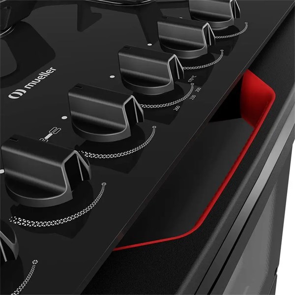 Fogão Mueller 5 Bocas MFV5BF Preto Fosco: Design Profissional e Potência Extrema