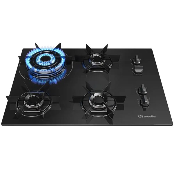 Cooktop Mueller 4 Bocas MCG4BC – Potência Tripla Chama e Design em Vidro