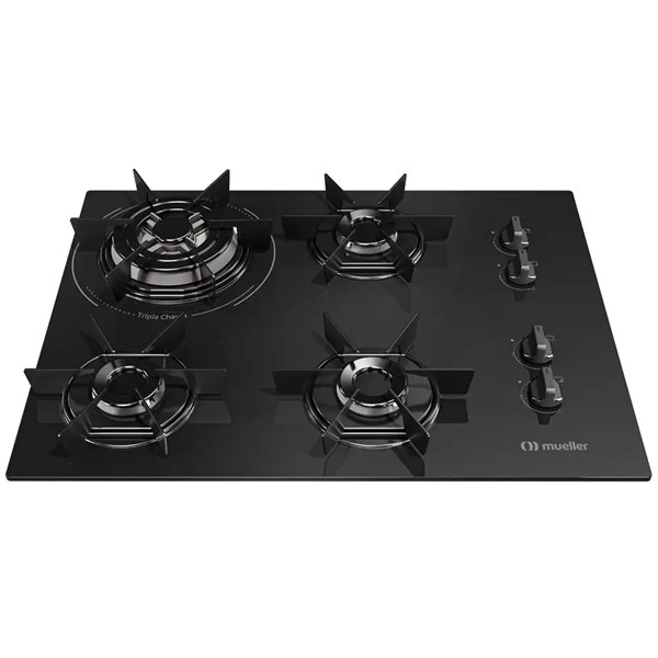 Cooktop Mueller 4 Bocas MCG4BC – Potência Tripla Chama e Design em Vidro
