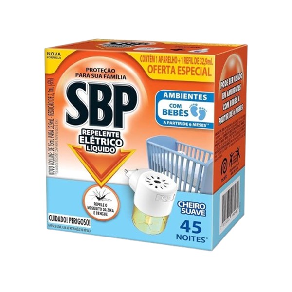 REPELENTE ELETRICO VAPORIZADOR C/ 1 REFIL LIQUIDO 45 NOITES