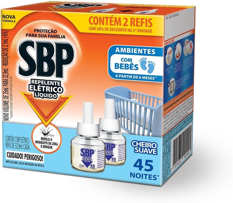 REFIL REPELENTE LIQUIDO BABY 45 NOITES C/ 2UN